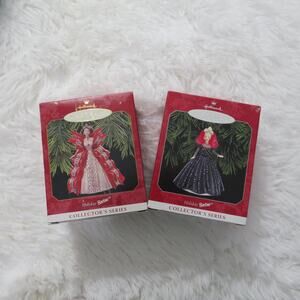 Hallmark Holiday Barbie Vintage Ornaments Set of 2 1996 1997